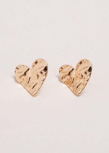 Phase Eight Gold Large Heart Stud Jewellery Gold Australia | OE7430218